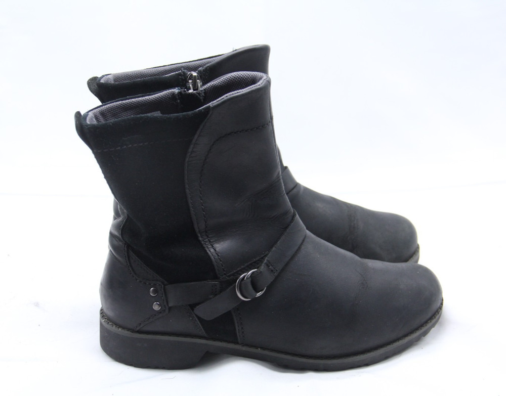 Eddie Bauer Covey Boots Womens Sz 9 M Nubuck Black Suede Leather Ankle Side Zip